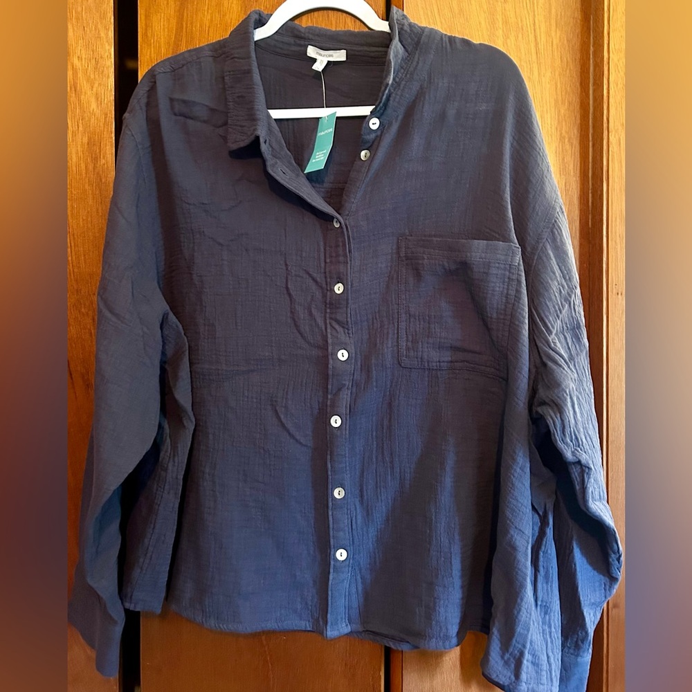 Maurices Women's Navy Button Down Shirt